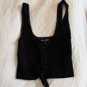 For love and lemons knit  Crop Top with Scalloped Edges